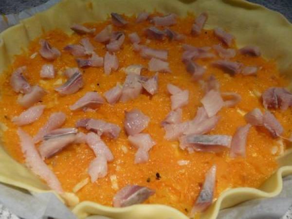 Tarte au potiron, à l'ail et aux harengs fumés - Préparation etape 7