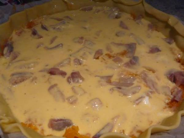 Tarte au potiron, à l'ail et aux harengs fumés - Préparation etape 8