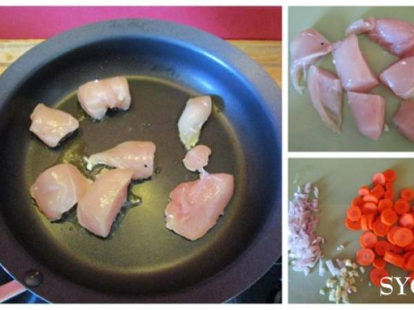 Le Poulet sauté à la Crème de Massalé du Petit Bistro - Préparation etape 1