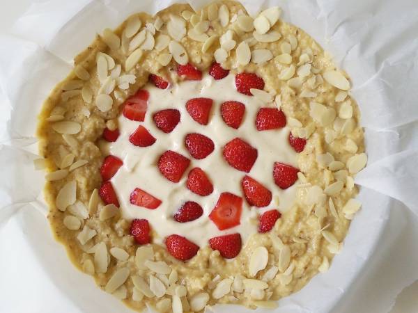 AMANDIER FACON CHEESECAKE AUX FRAISES (SANS SUCRES) - Préparation etape 5