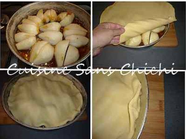 Tarte tatin épicée aux poires et thym - Préparation etape 4