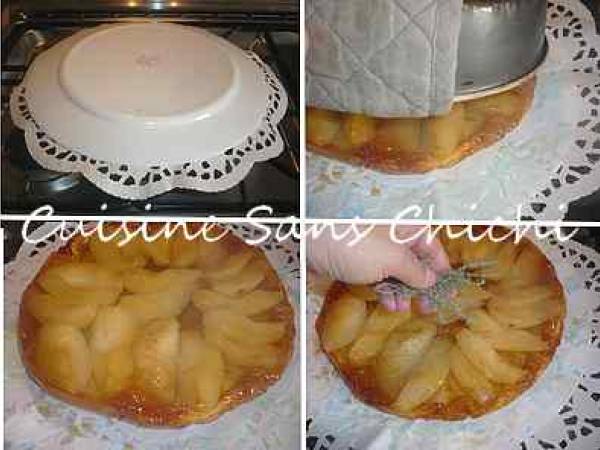 Tarte tatin épicée aux poires et thym - Préparation etape 6