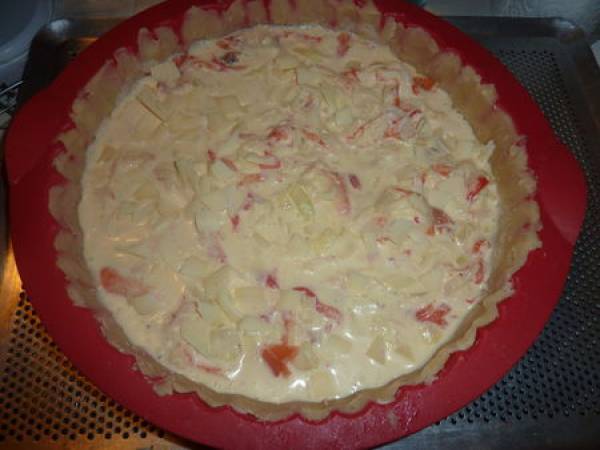 Tarte au crabe et au saumon fumé - Préparation etape 4