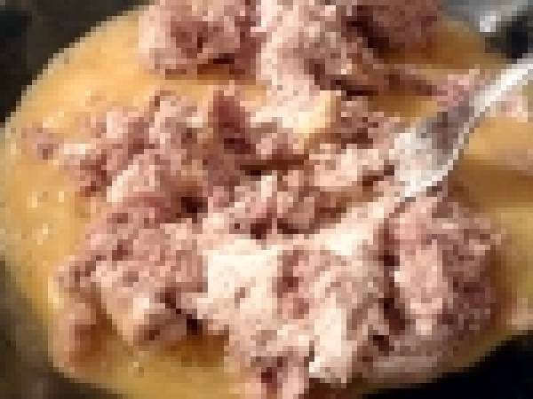 Quiche au thon, olives et chèvre frais - Préparation etape 6