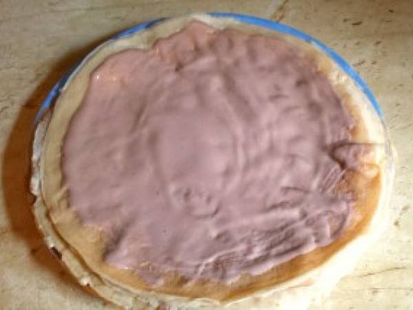 Gâteau de crêpes à la crème au cacao - Préparation etape 3
