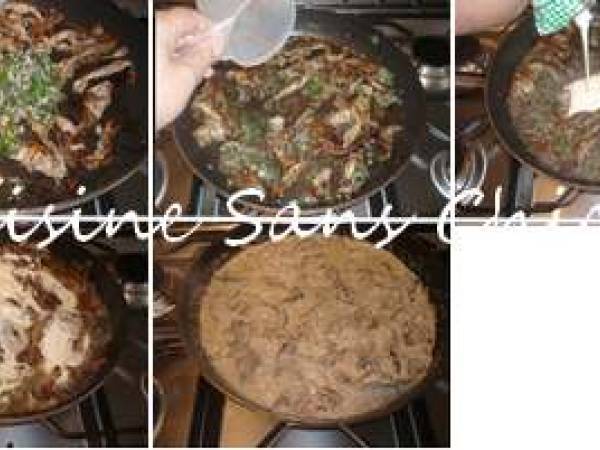 Penne aux coulemelles - Préparation etape 4