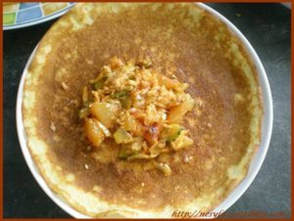 Crêpes aux Légumes et leur Sauce au Yaourt - Préparation etape 4