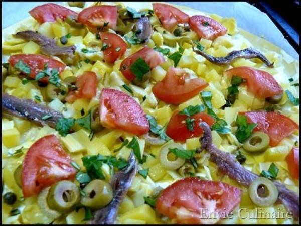 Tarte salée un peu méditerranéenne pour faire venir le soleil - Préparation etape 6