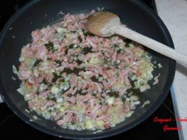 OMELETTE POMMES de TERRE - ÉCHALOTES - Préparation etape 2