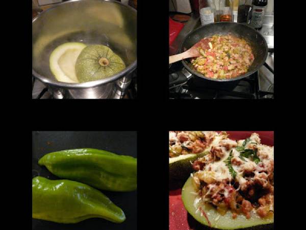 Courgette Ronde farcie aux Poivrons - Préparation etape 4