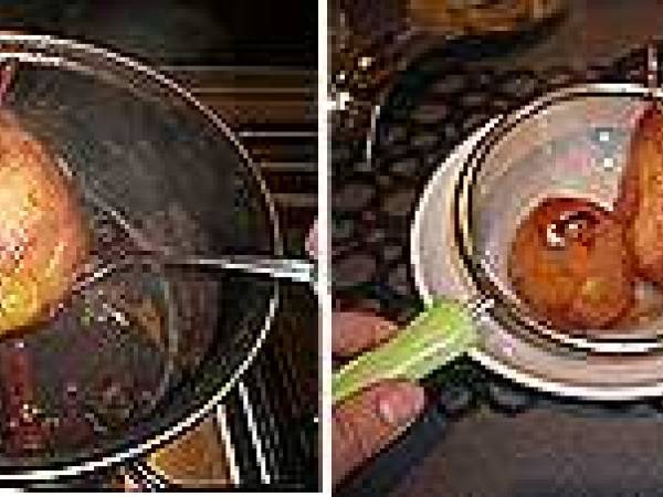 Poires pochées au porto, aux épices et chocolat - Préparation etape 3