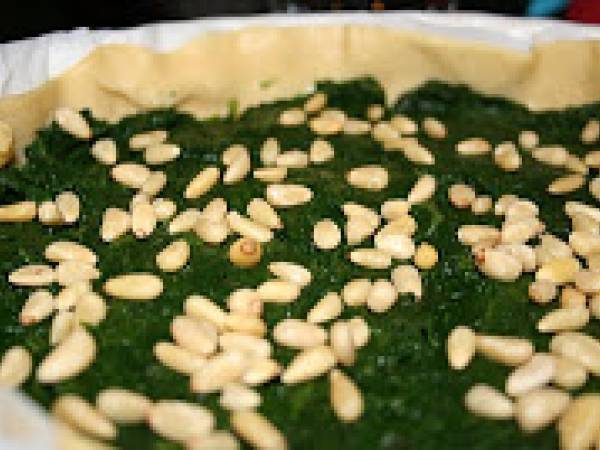 Tarte épinards chèvre frais et pignons de pin - Préparation etape 4