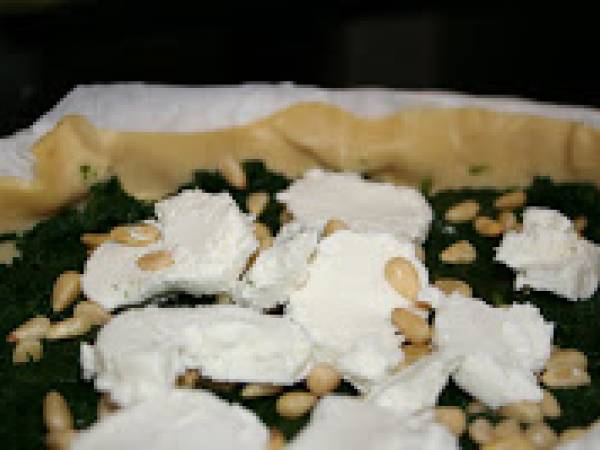 Tarte épinards chèvre frais et pignons de pin - Préparation etape 6