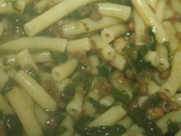 Macaroni aux lentilles et aux épinards - Préparation etape 4
