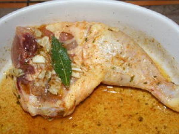 Cuisses de poulet marinées à la plancha - Préparation etape 1