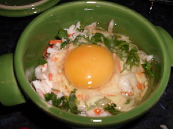 OEUF COCOTTE AU SURIMI - Préparation etape 3