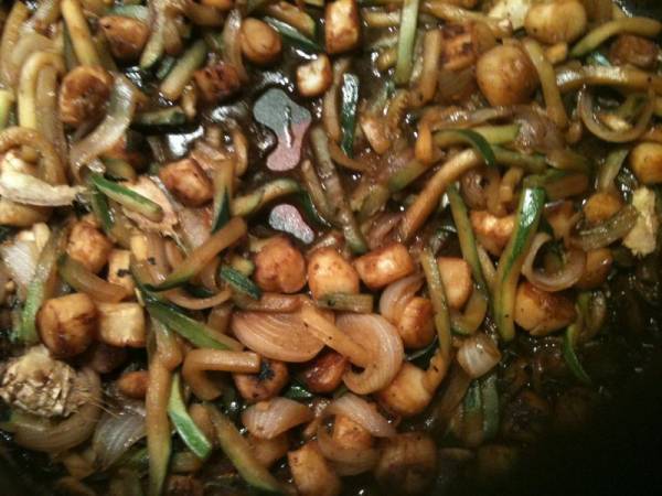 Sauté de courgettes noix de saint jacques sur son lit de tagliatelles maison - Préparation etape 9