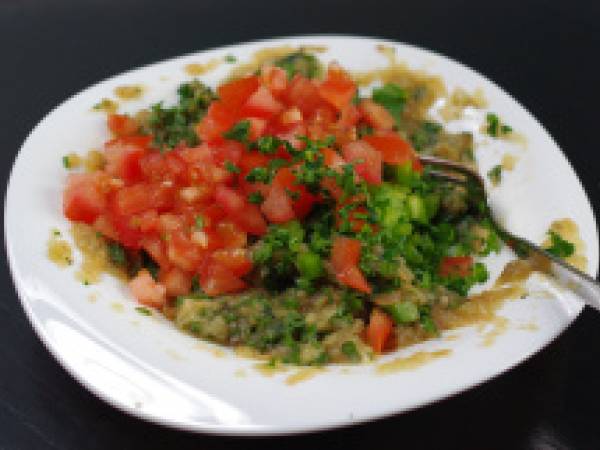 Dip d'aubergines grillées, mélasse de grenade. - Préparation etape 5