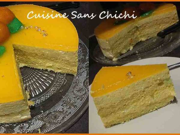 Bavarois à la clémentine et Grand-Marnier sur un biscuit cuillère maison. - Préparation etape 14