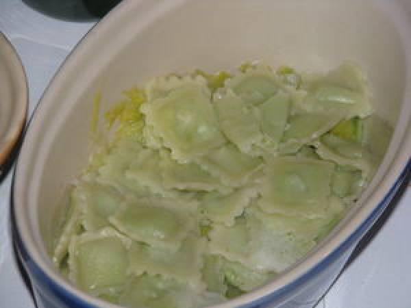 Gratin de ravioles à la fondue de poireaux - Préparation etape 5