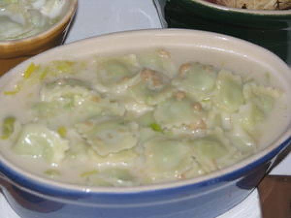 Gratin de ravioles à la fondue de poireaux - Préparation etape 7