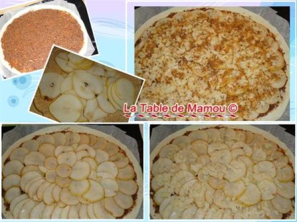 Tarte fine aux poires fond chocolat, pralin de spéculoos - Préparation etape 6