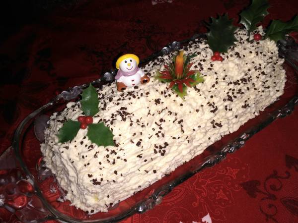 Bûche de Noël vanille litchis - Préparation etape 2