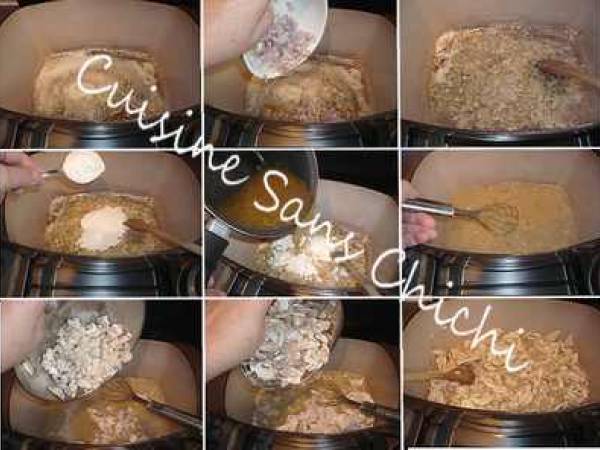 Vol au vent de volaille et champignons - Préparation etape 8