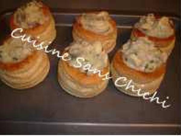 Vol au vent de volaille et champignons - Préparation etape 11