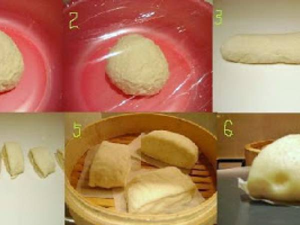 Pain chinois à la vapeur. - Préparation etape 6