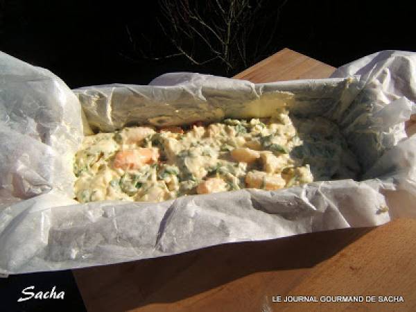 Cake aux écrevisses St Jacques et roquette - Préparation etape 7