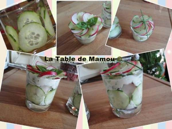 Verrines légères au concombre et au fromage blanc - Préparation etape 7