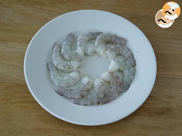 Crevettes croustillantes aux feuilles filo - Préparation etape 1