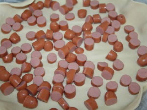 Quiche aux saucisses - Préparation etape 2