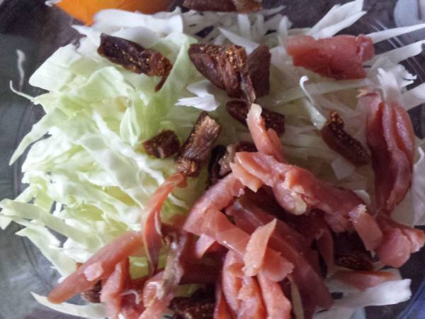 Salade de chou au saumon fumé - Préparation etape 4