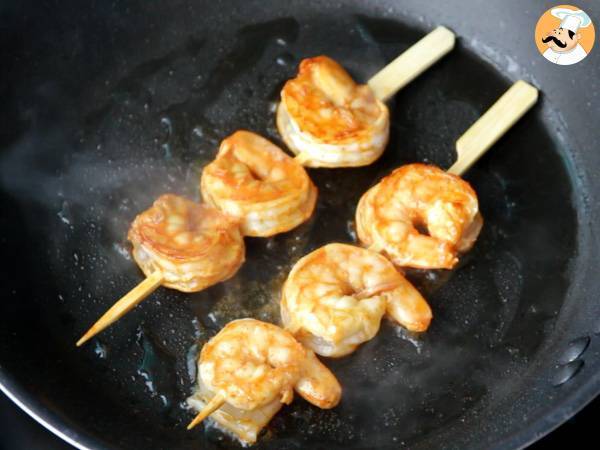 Brochettes de crevettes sauce chinoise - Préparation etape 3