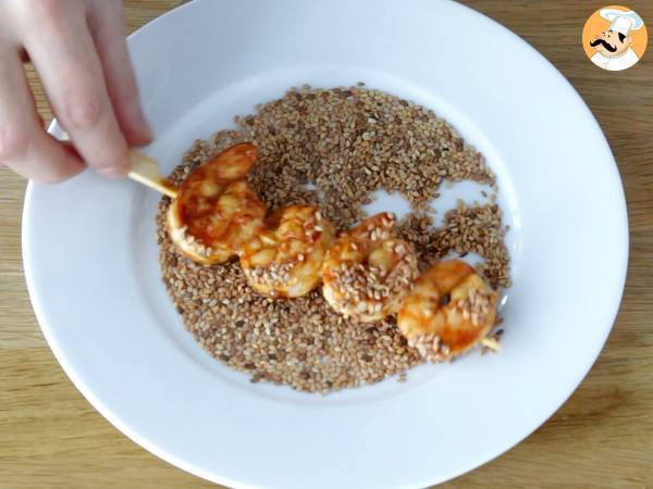 Brochettes de crevettes sauce chinoise - Préparation etape 4