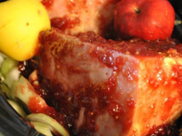 Jambon aux canneberges et aux pommes (mijoteuse) - Préparation etape 4