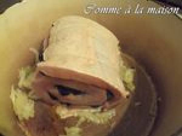 Rôti de porc farci aux olives et jambon cru - Préparation etape 3