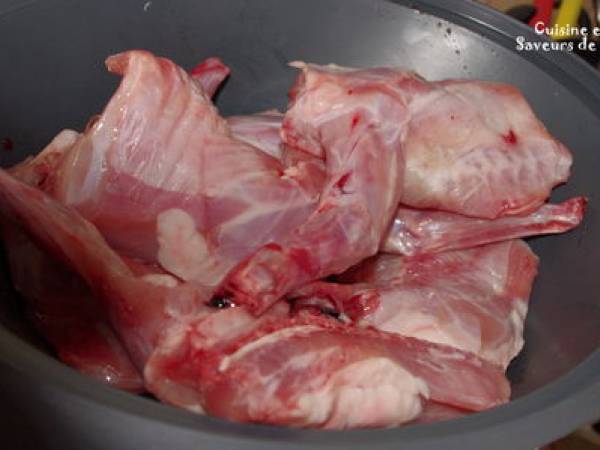 Lapin sauce au vin rouge et accompagnement - Préparation etape 4