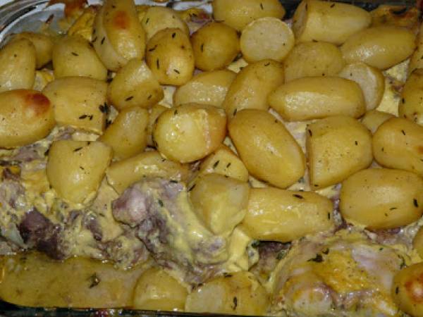 On invite les copains : Lapin à la moutarde Savora et aux pommes de terre grenailles - Préparation etape 7