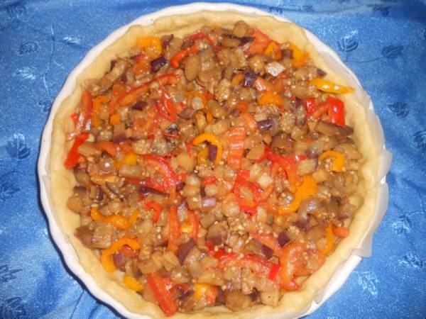 Tarte à l'aubergine avec pâte brisée express - Préparation etape 10