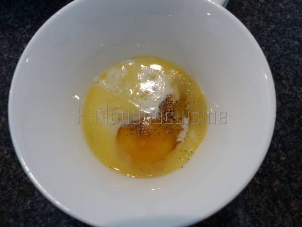 Mug quiche jambon fromage - Préparation etape 2