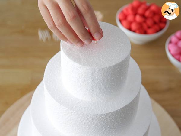 Gâteau de bonbons coloré - Préparation etape 3