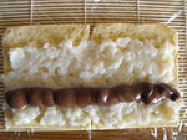 Sushis sucrés, brioche, nutella et riz au lait - Préparation etape 8