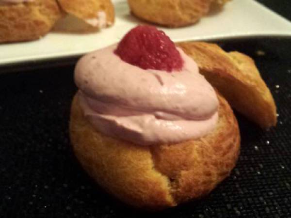 Choux à la ganache framboise - Préparation etape 7