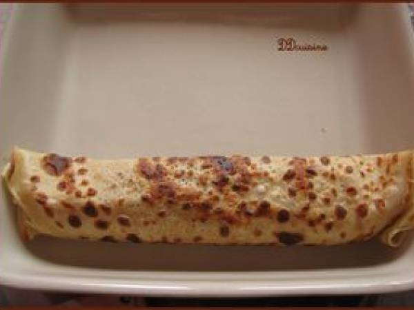 Crêpes aux épinards, au jambon et aux champignons - Préparation etape 7