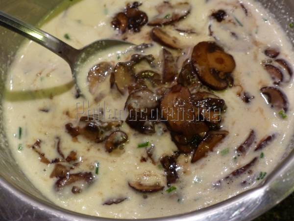 Flan aux champignons et au parmesan - Préparation etape 4