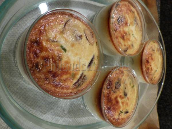 Flan aux champignons et au parmesan - Préparation etape 6