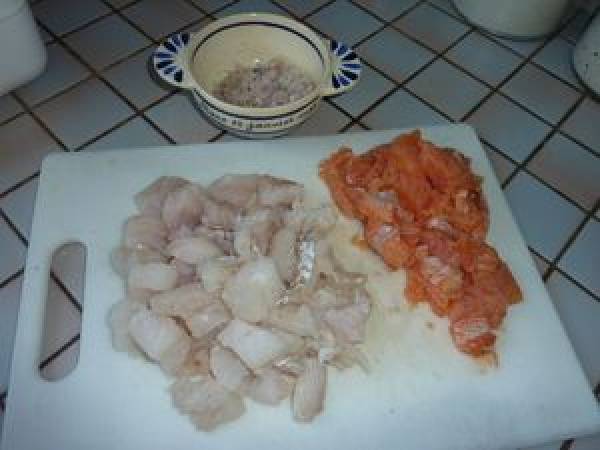 Terrine aux deux poissons - Préparation etape 2